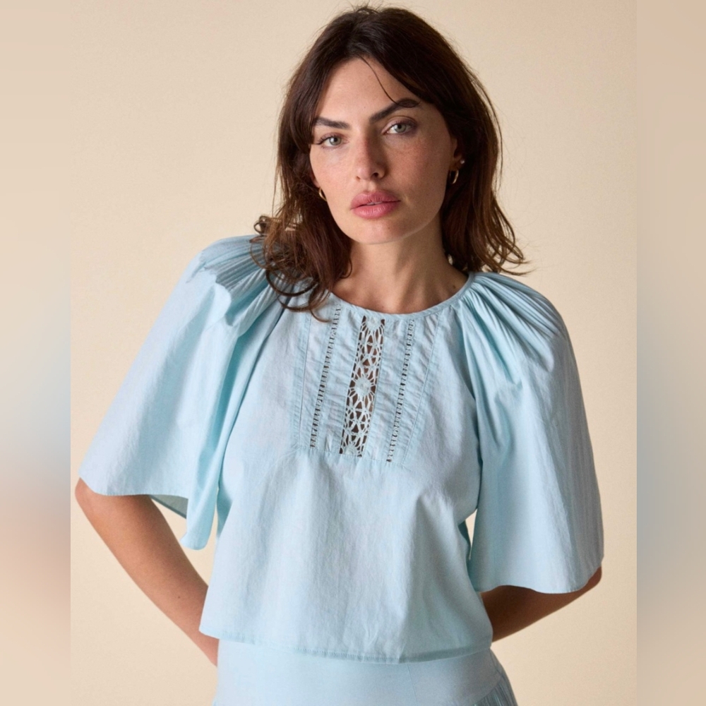 St Roche Astral top duck egg blue size 2 NWT